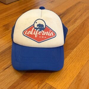 California USA Kids Blue and White Hat